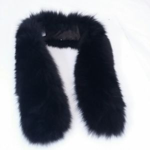 Real black fox fur collar